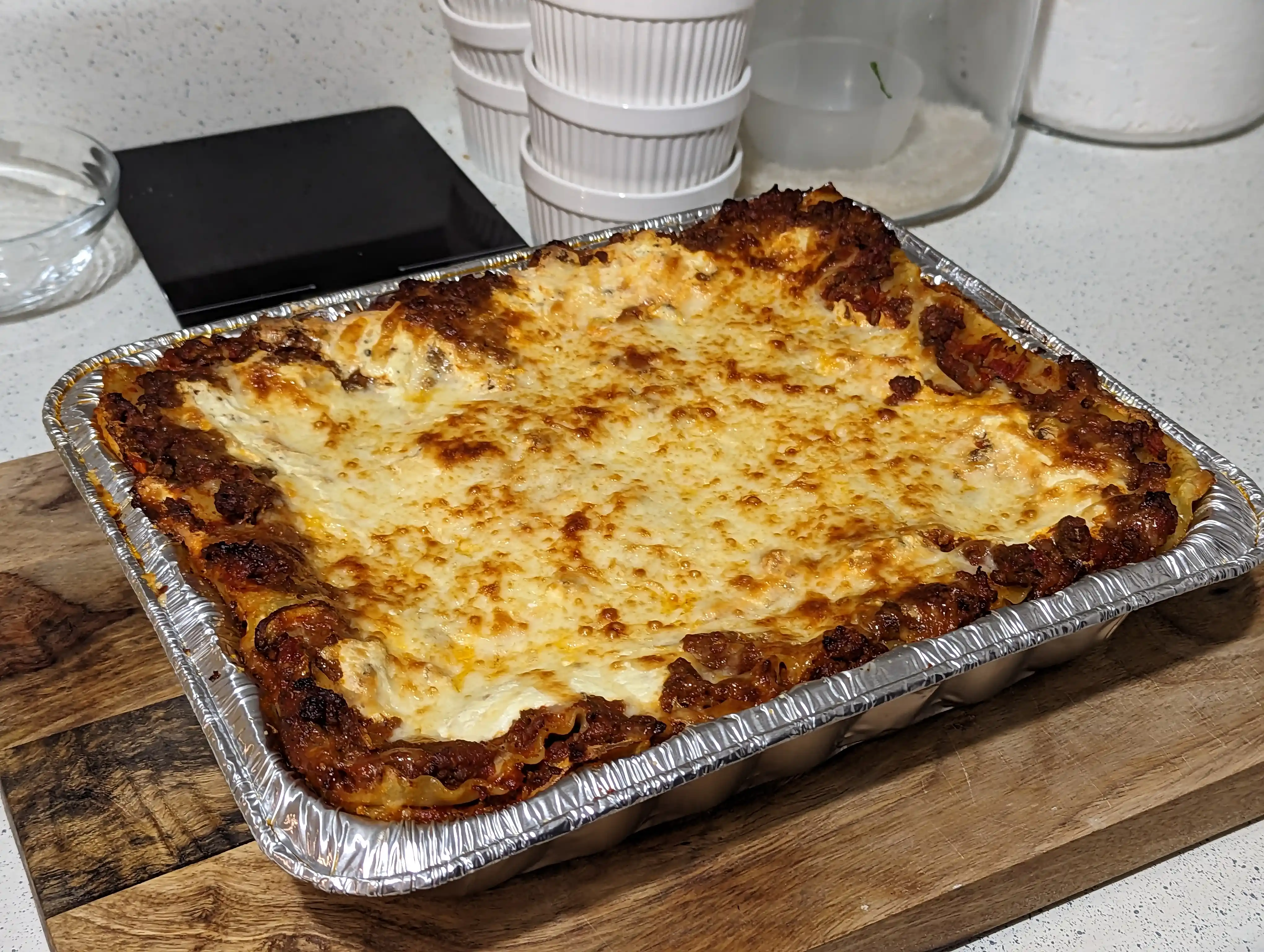 Tray of lasagna